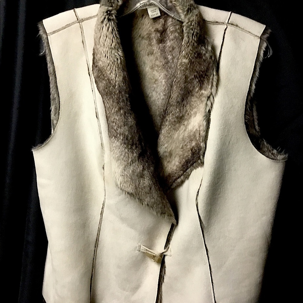 Faux fur, cream suede size L
